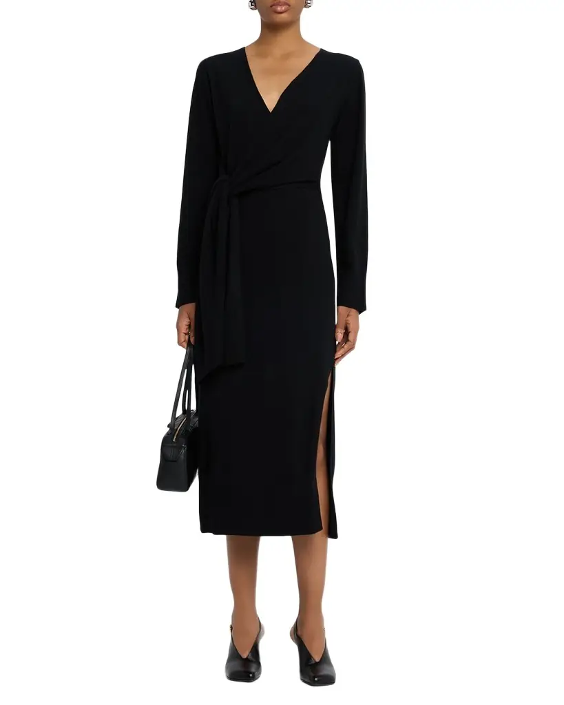SIMKHAI Skyla Cashmere-Blend Wrap Dress