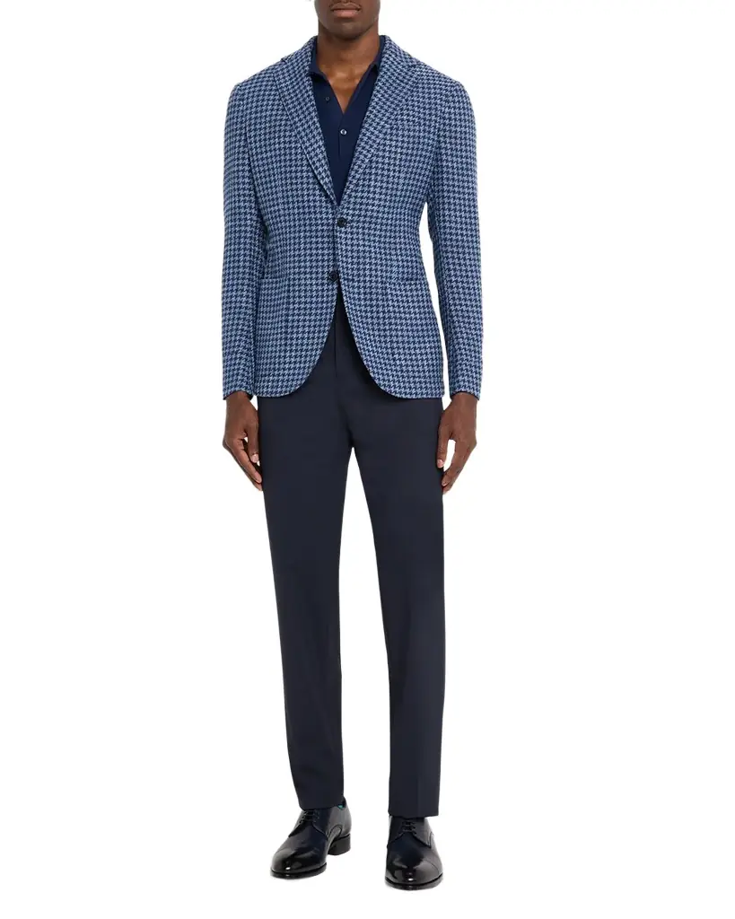 Sartorio Men 's Wool and Silk Houndstooth Sport Coat