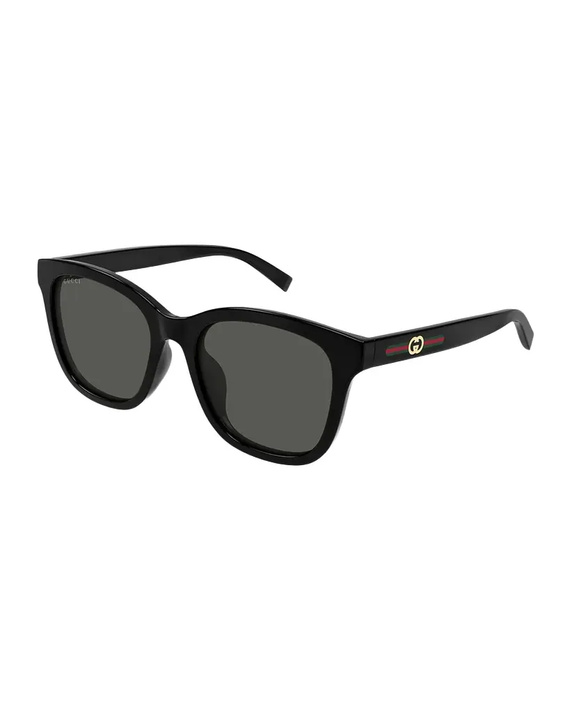 Gucci Lines 55mm Acetate Square Sunglasses