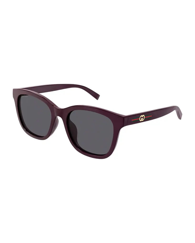 Gucci Lines 55mm Acetate Square Sunglasses