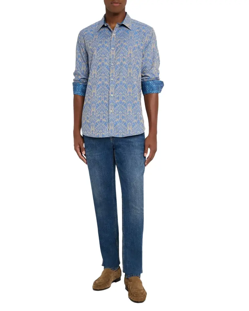 Robert Graham Men 's Highland Damask Jacquard Sport Shirt