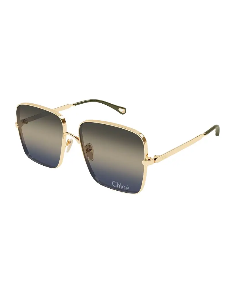 Chloe Aly 55mm Metal Square Sunglasses