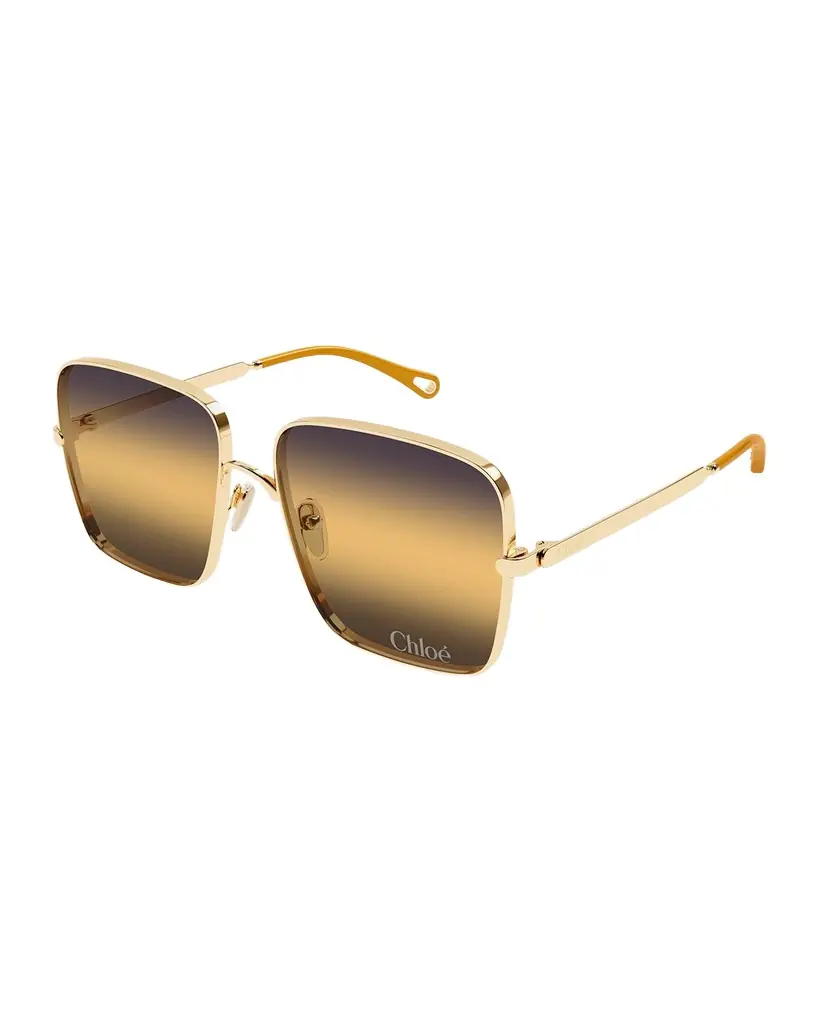 Chloe Aly 53mm Metal Square Sunglasses