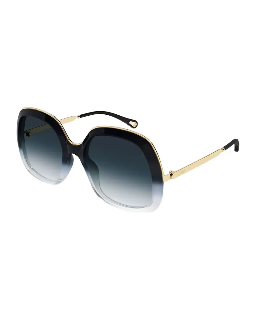 Chloe Leia 60mm Acetate & Metal Square Sunglasses