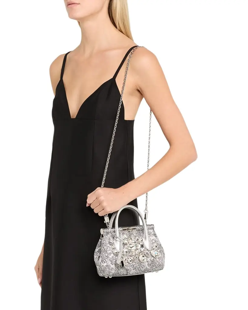 Dolce & Gabbana Marlene Day Mini Embellished Brocade Top-Handle Bag