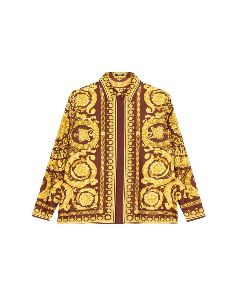 Versace Barocco Print Silk Shirt