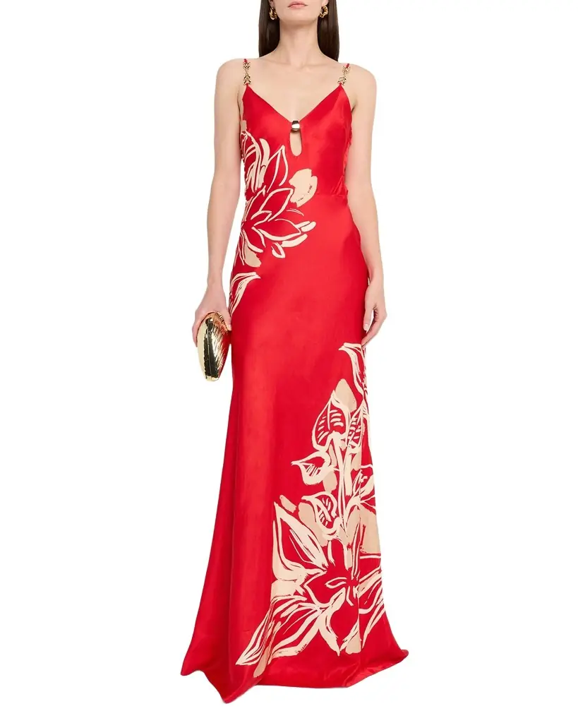REBECCA VALLANCE Tallara Low-Back Cutout Maxi Dress