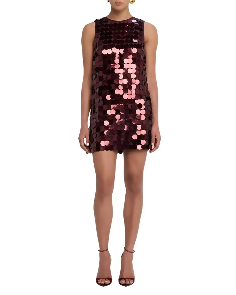 Ramy Brook Roxana Sleeveless Paillette Mini Shift Dress