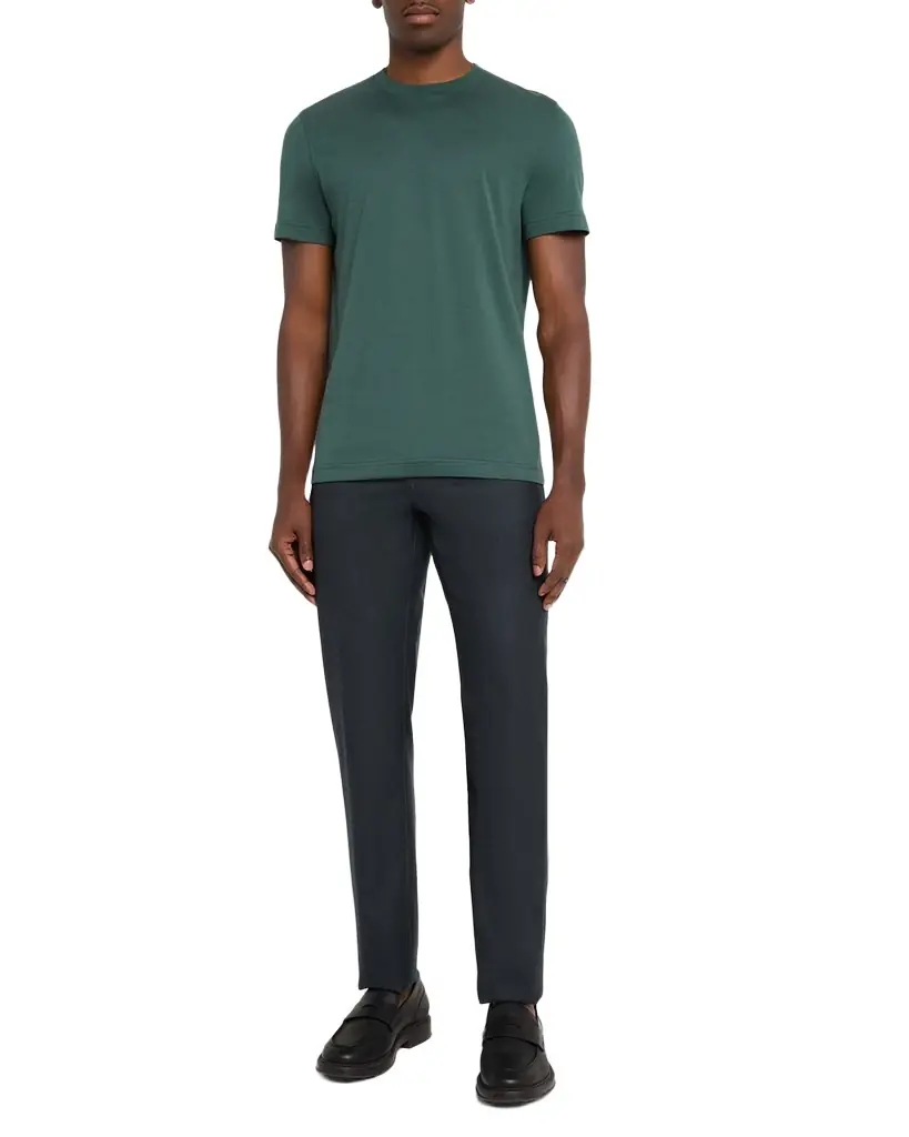 KNT Men 's Solid Cotton Crewneck T-Shirt