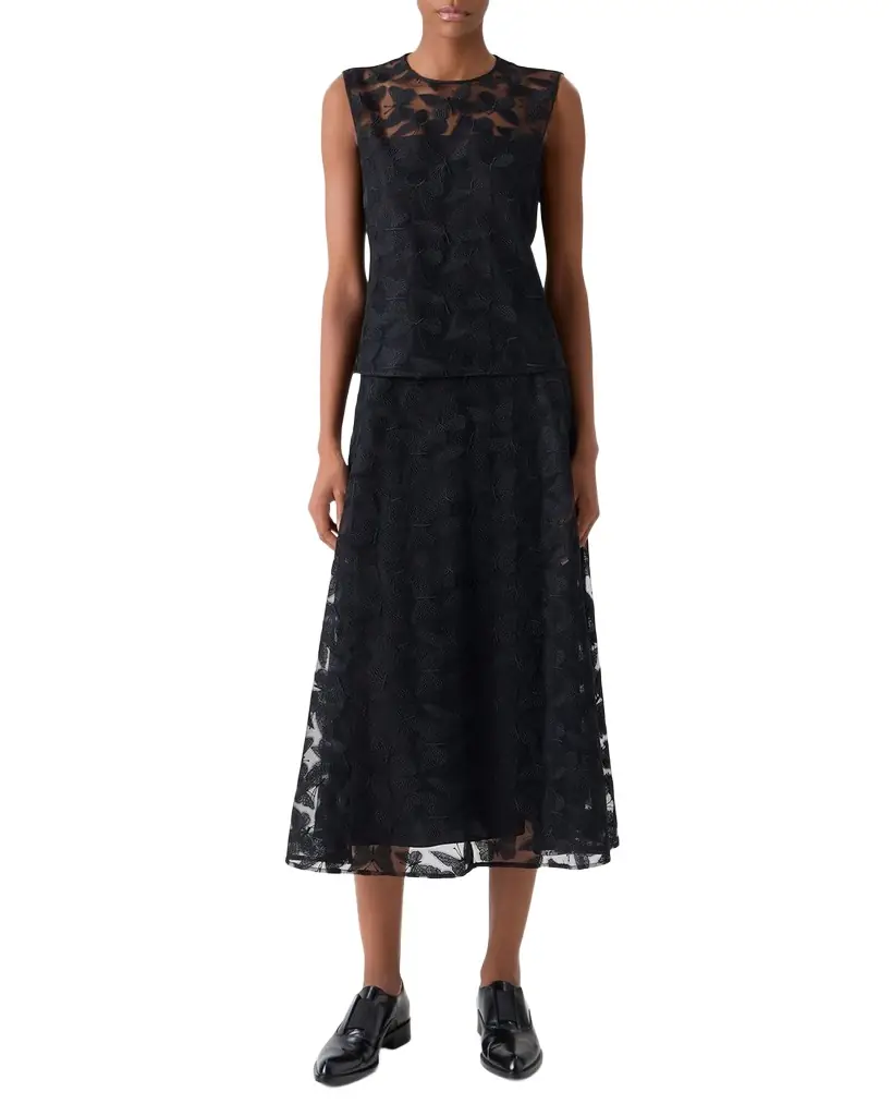 Akris Butterfly Embroidered Sleeveless Top