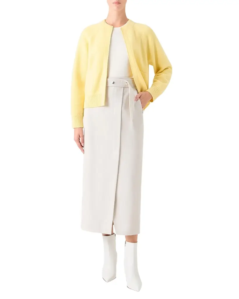 Akris Cashmere Pique Knit Zip Cardigan
