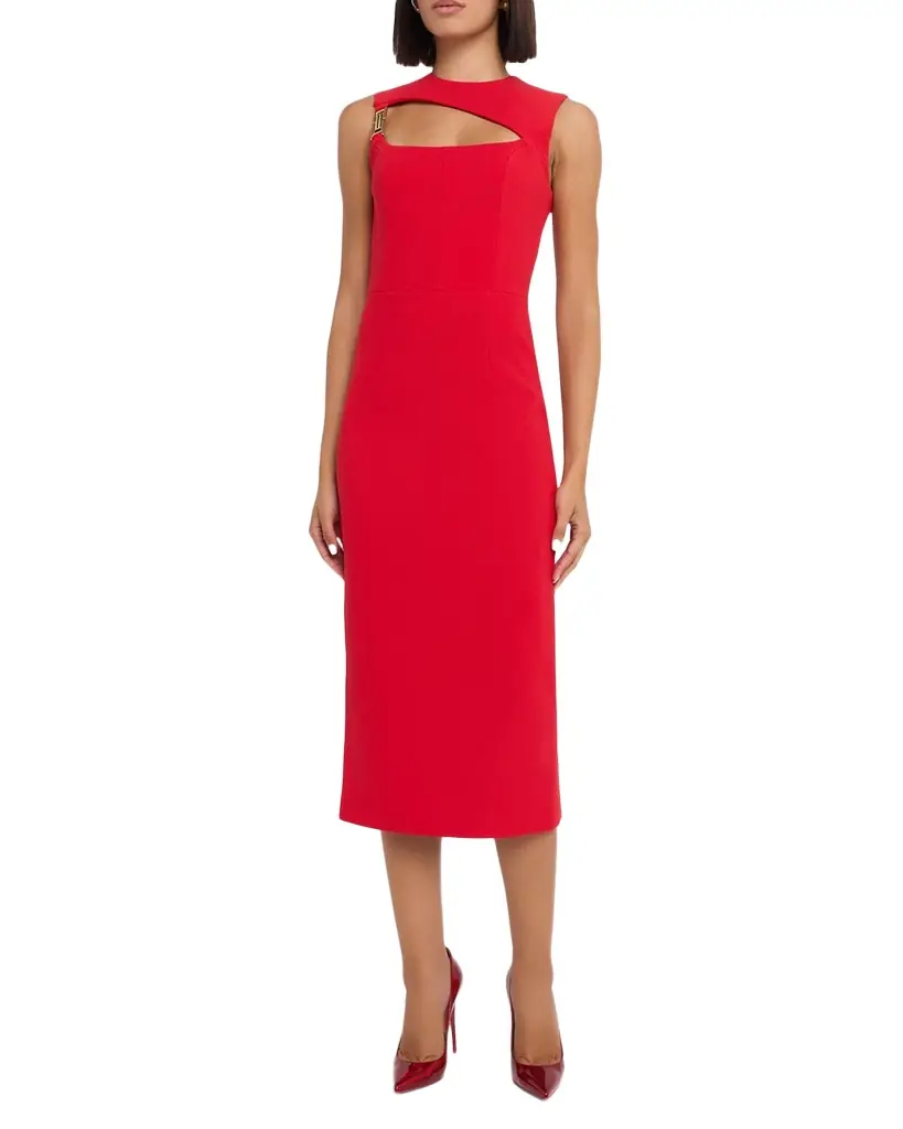 REBECCA VALLANCE Cameron Sleeveless Cutout Midi Dress