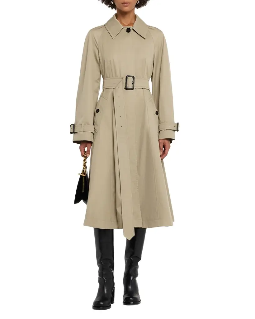 Burberry Ellingham Belted Flare Trench Coat