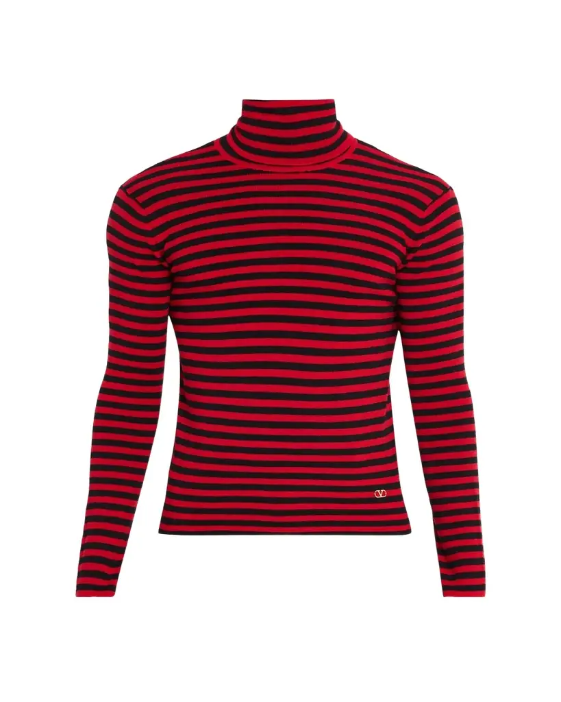 Valentino Garavani Men's Long-Sleeve Stripe Turtleneck T-Shirt