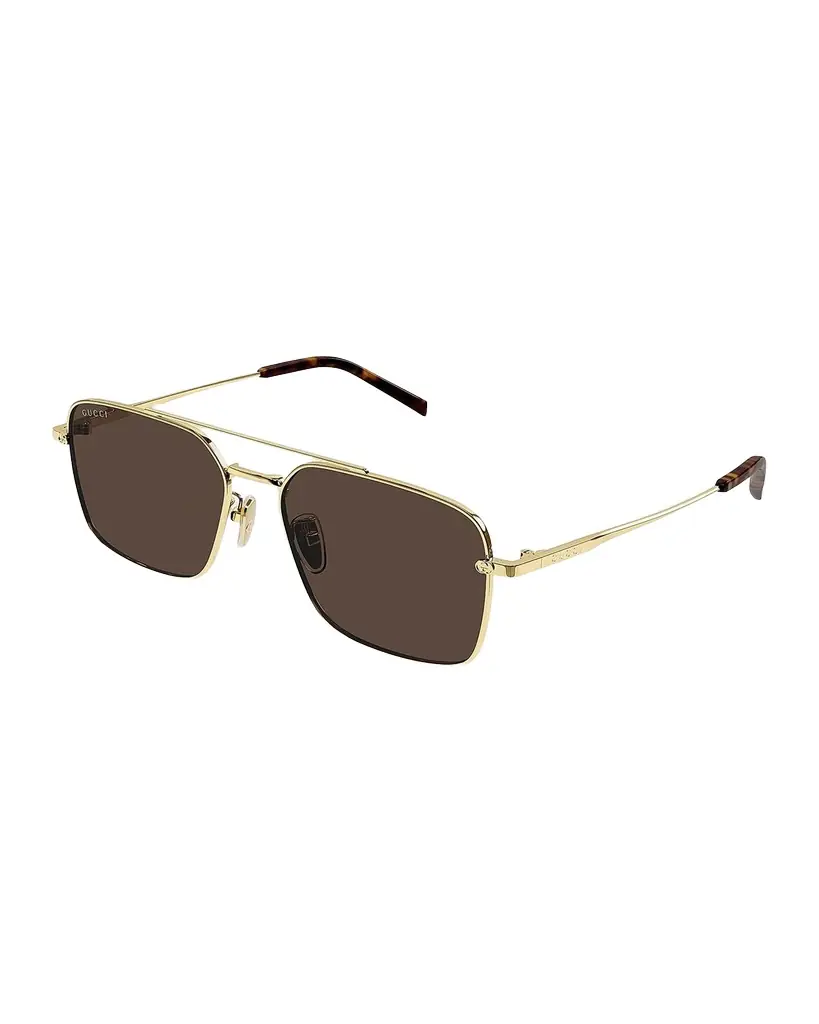 Gucci Men 's Petit GG 58mm Metal Navigator Sunglasses