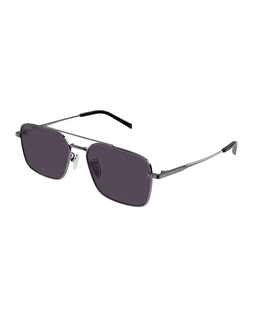 Gucci Men 's Petit GG 58mm Metal Navigator Sunglasses