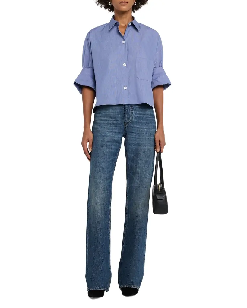 TWP Next Ex Cropped Shirt in Cotton oplin