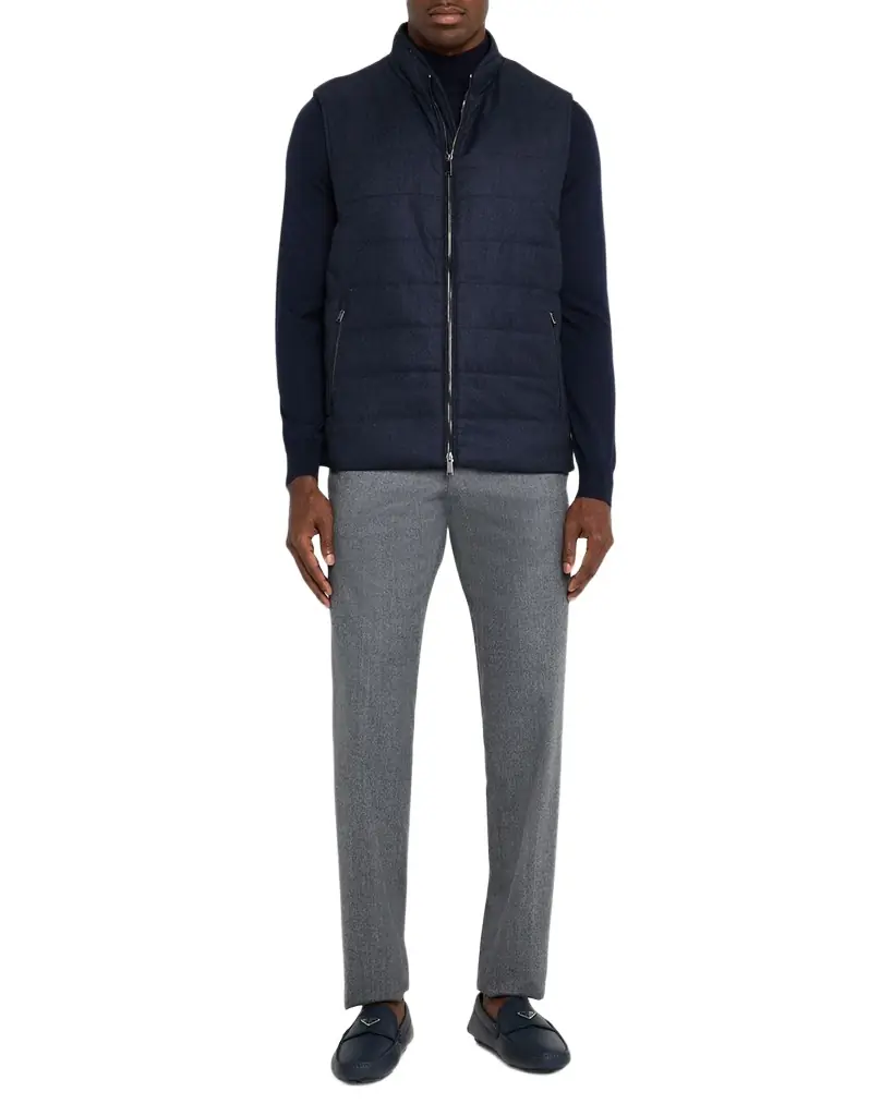 Eton Men 's Wool Padded Full-Zip Vest