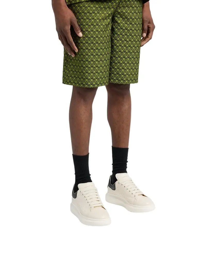 McQueen Men 's Oversized Grainy Leather Low-Top Sneakers