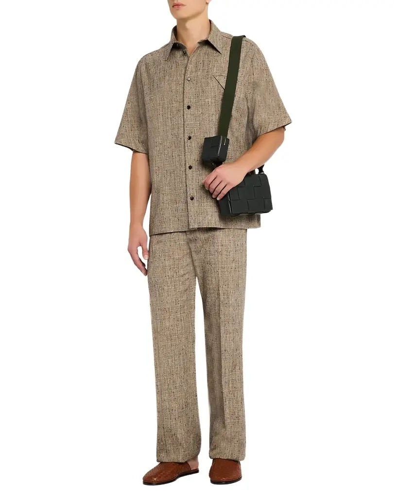 Bottega Veneta Men 's Straight-Leg Textured Trousers