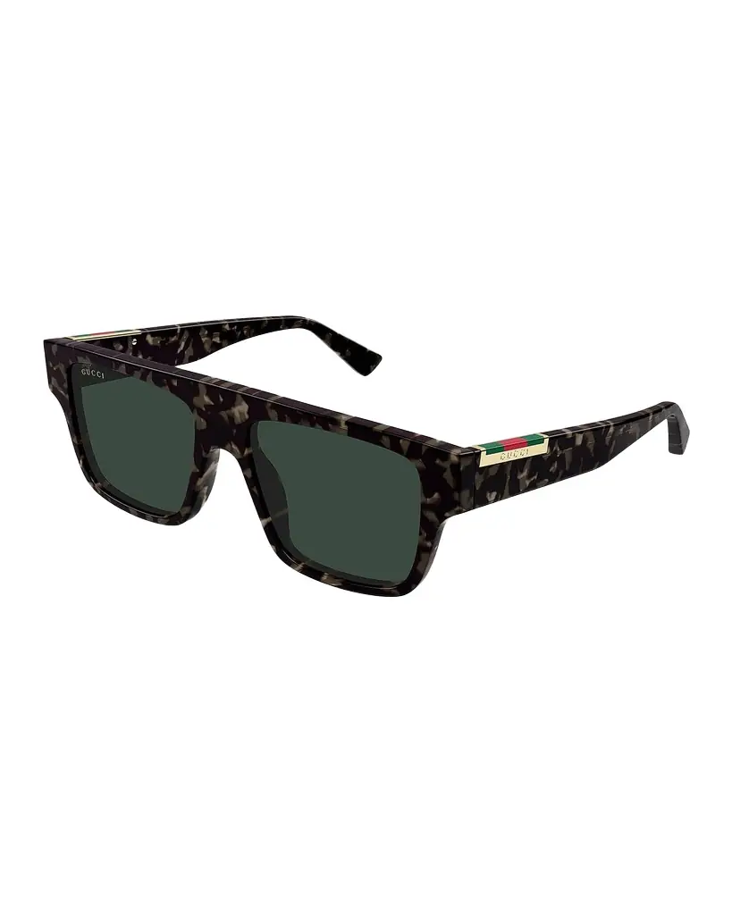 Gucci Men 's Subtle Web 53mm Square Acetate Sunglasses