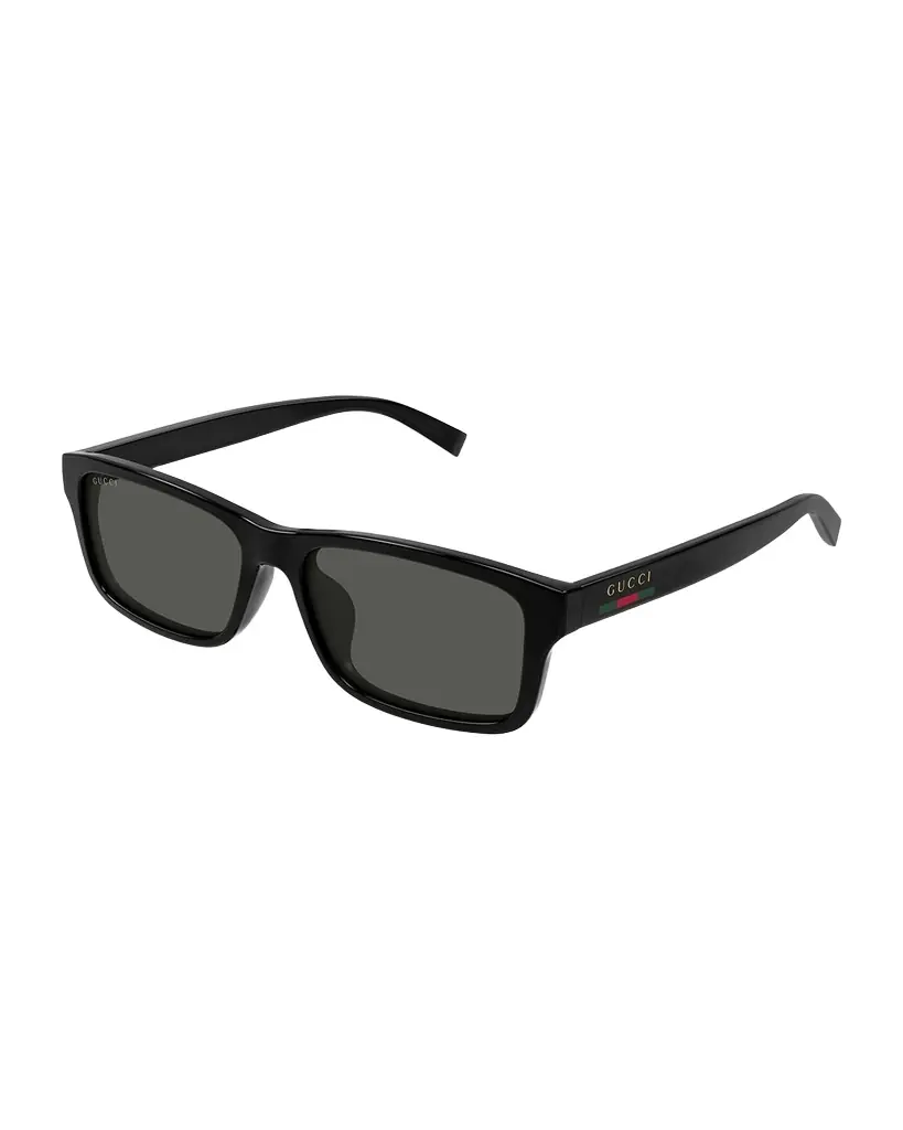 Gucci Men 's Lines 57mm Rectangular Acetate Sunglasses