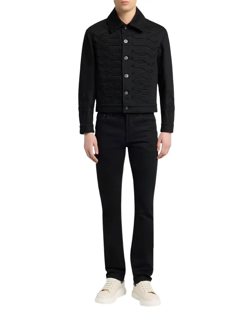 McQueen Men 's Ozzy Slim Black Denim Jeans