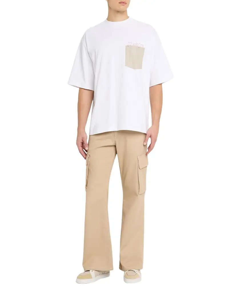 Marni Men 's Cotton Relaxed-Fit Mending Logo Pocket T-Shirt