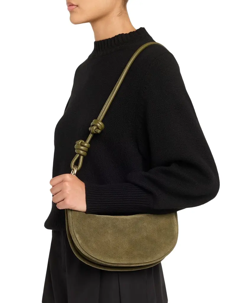SIMKHAI Avery Crescent Suede Crossbody Bag