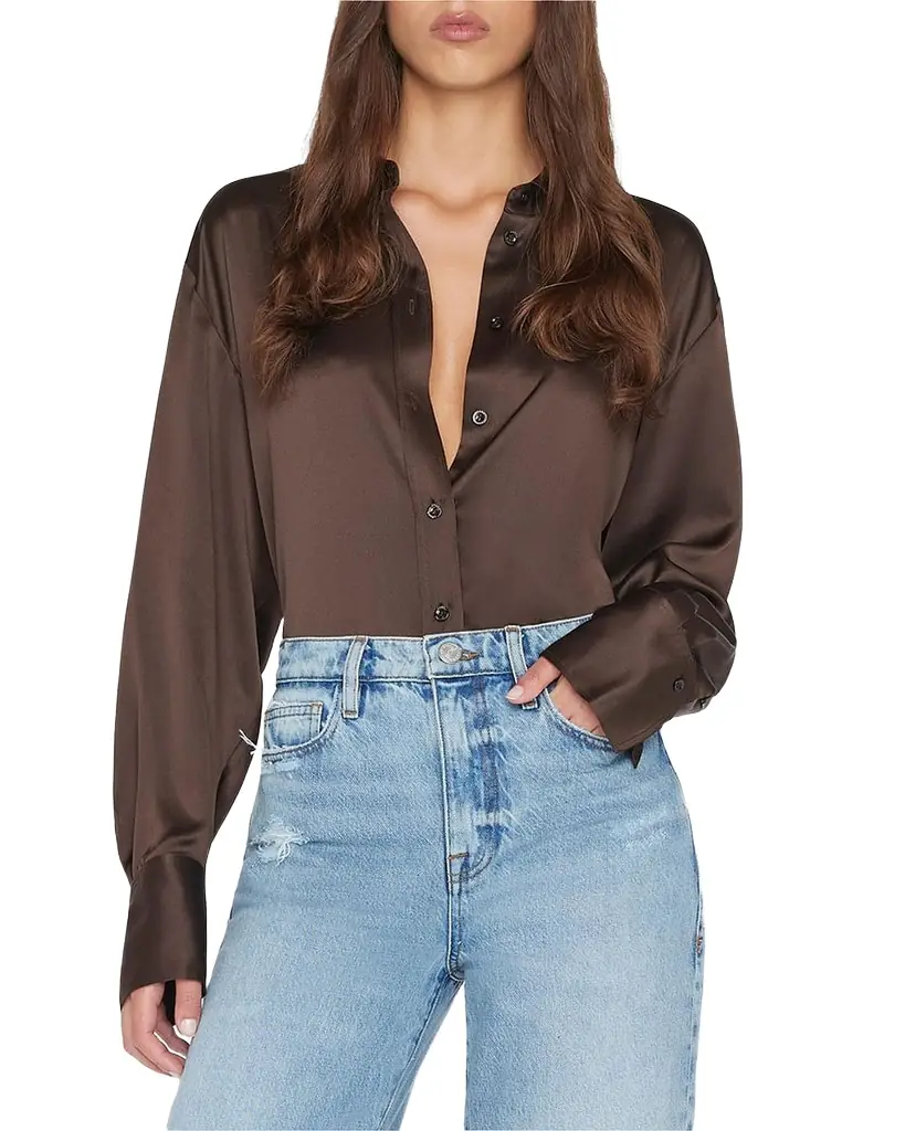 FRAME The Oversized Silk Shirt
