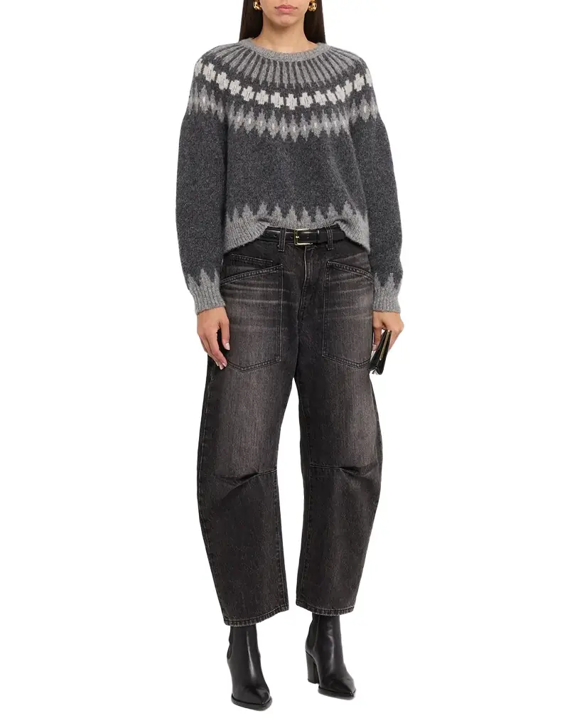 Nili Lotan Shon Barrel-Leg Ankle Jeans