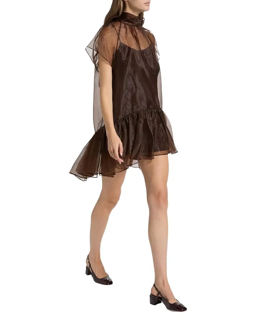 SIMKHAI Beaux Tiered Organza Mini Dress