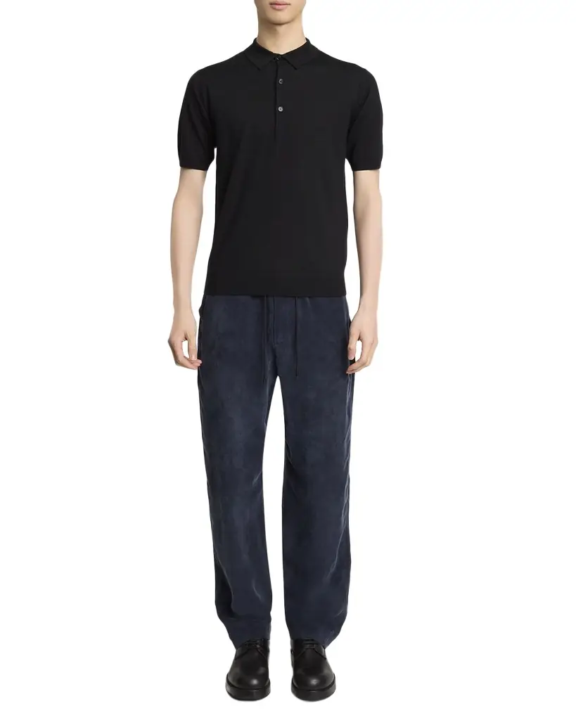 Dries Van Noten Men 's Murice Merino Wool Knit Polo Shirt