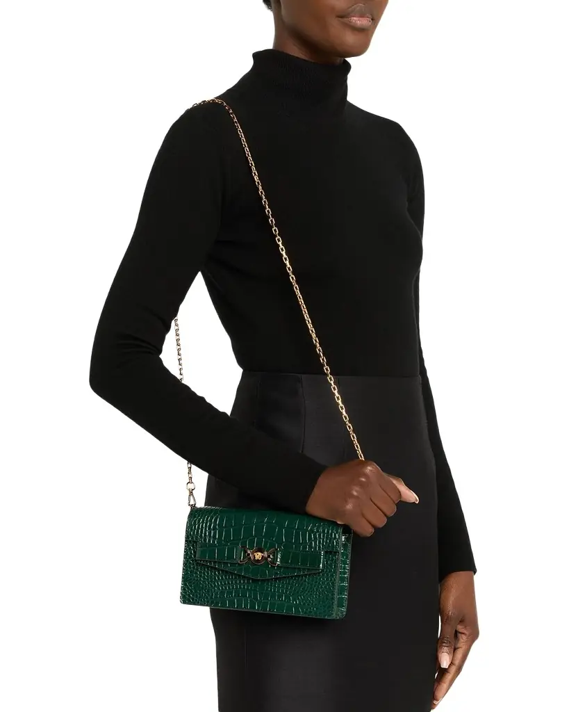 Versace Medusa '95 Croc-Effect Clutch Bag