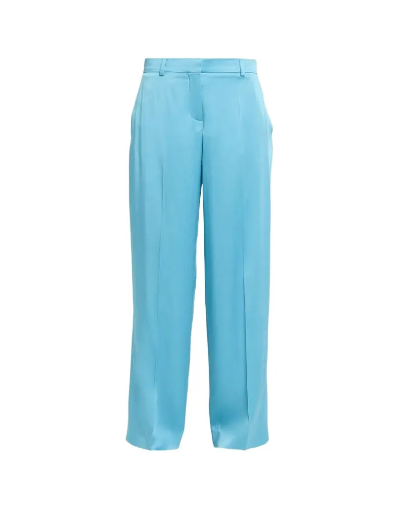 Stella McCartney Dropped-Waist Satin Straight-Leg Trousers