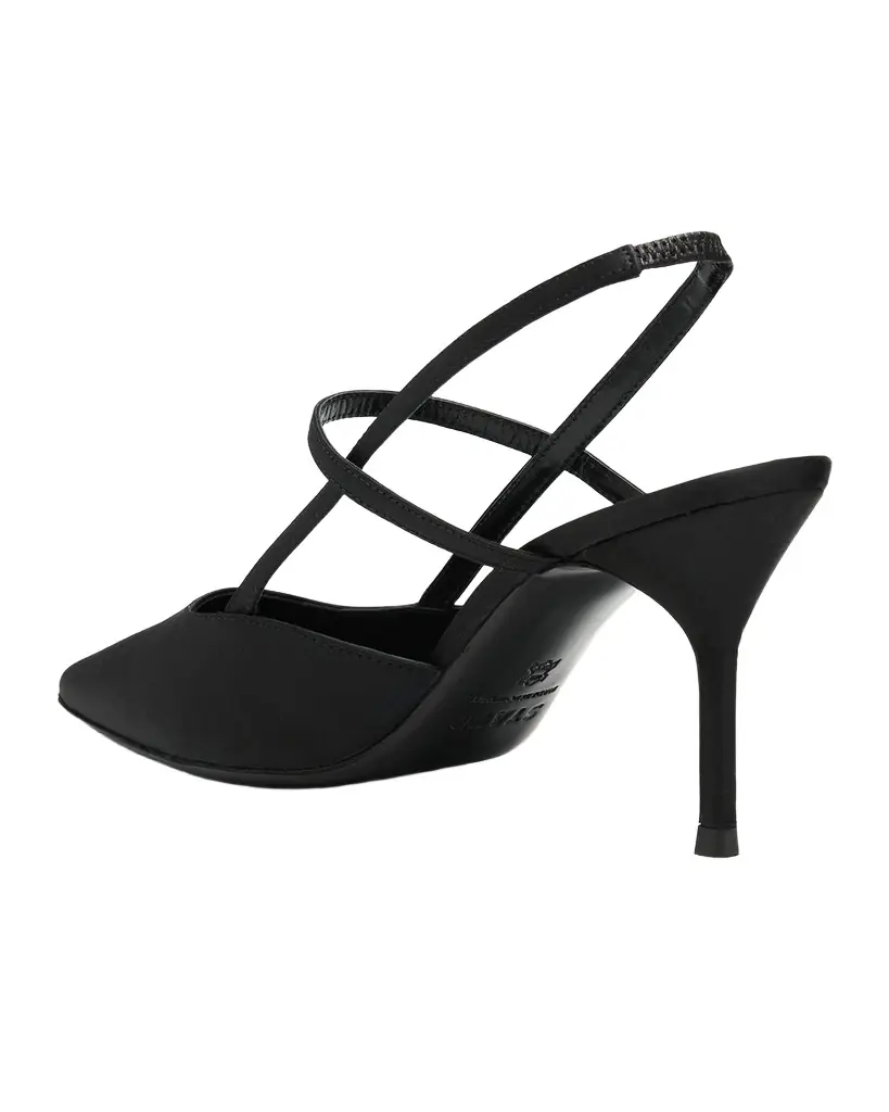 STAUD 55mm Sebastian Satin Slingback Pumps
