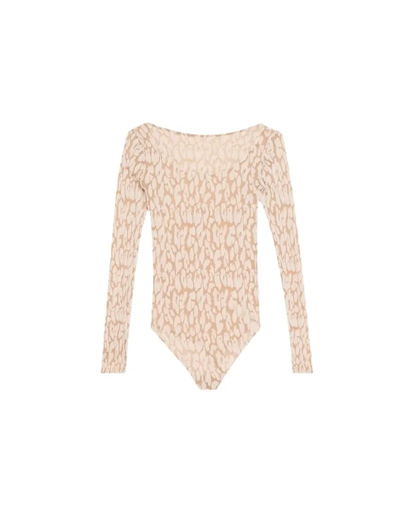 Wolford Long-Sleeve Leopard Bodysuit