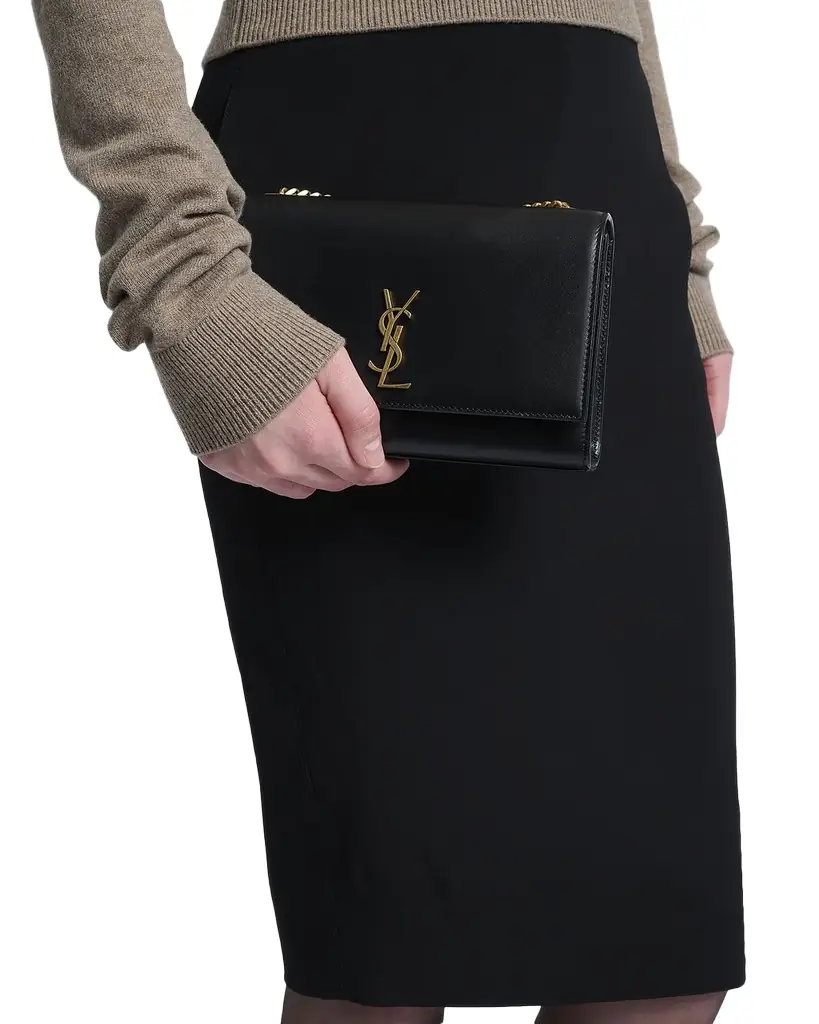 Saint Laurent Kate Small YSL Shoulder Bag in Leather
