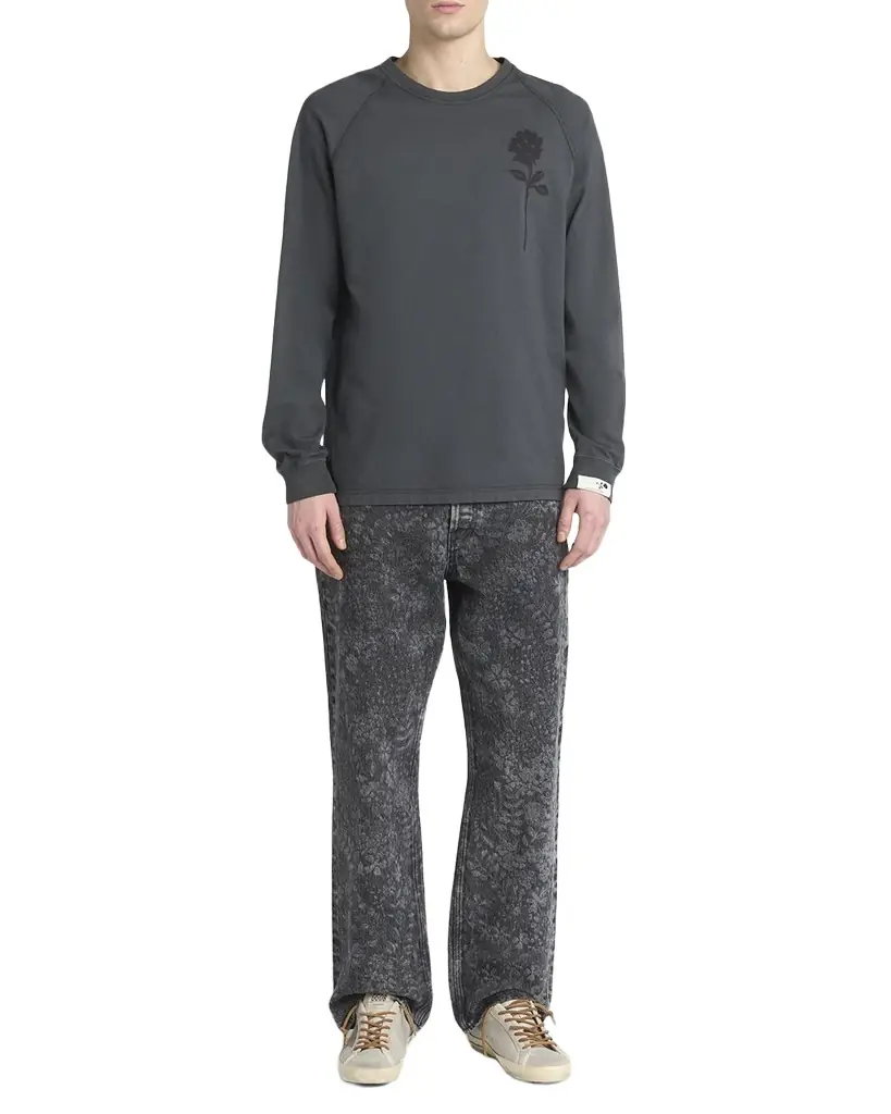 Golden Goose Men 's Journey Rose Cotton ong-Sleeve T-Shirt