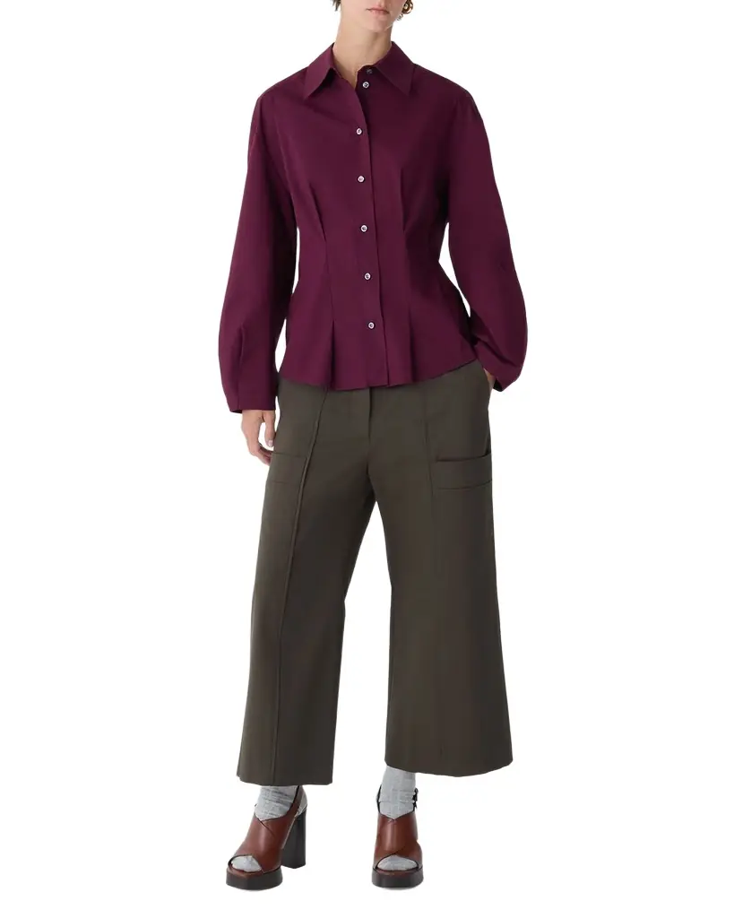 CALLAS Milano Lucia Lantern-Sleeve Poplin Shirt