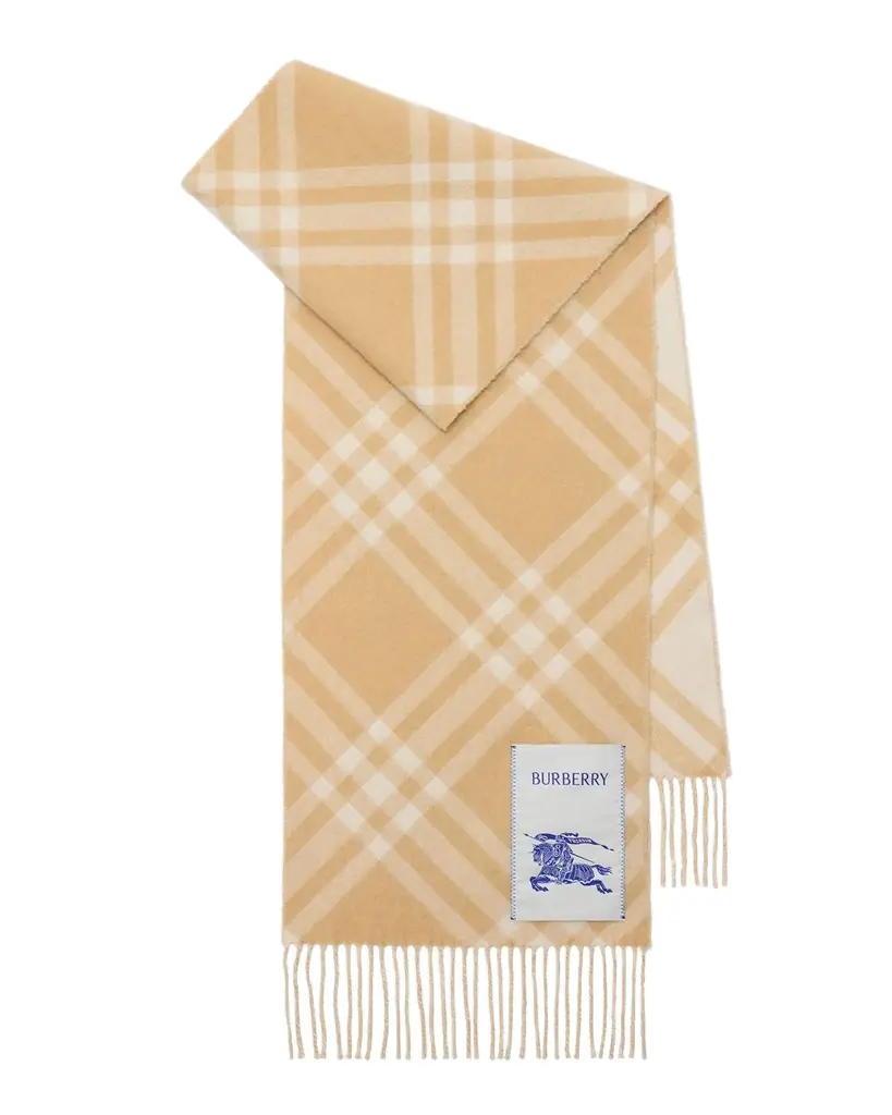 Burberry Double-Faced Cashmere Check Scarf