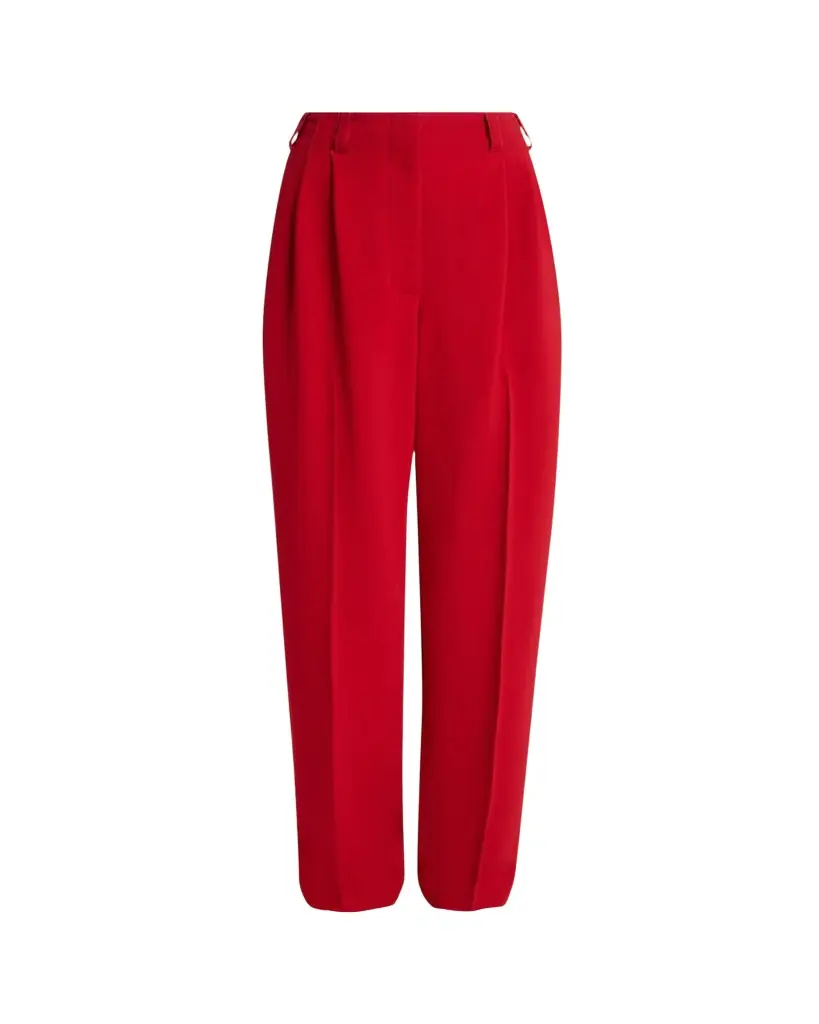 Givenchy Double Pleated Straight-Leg Ankle Trousers