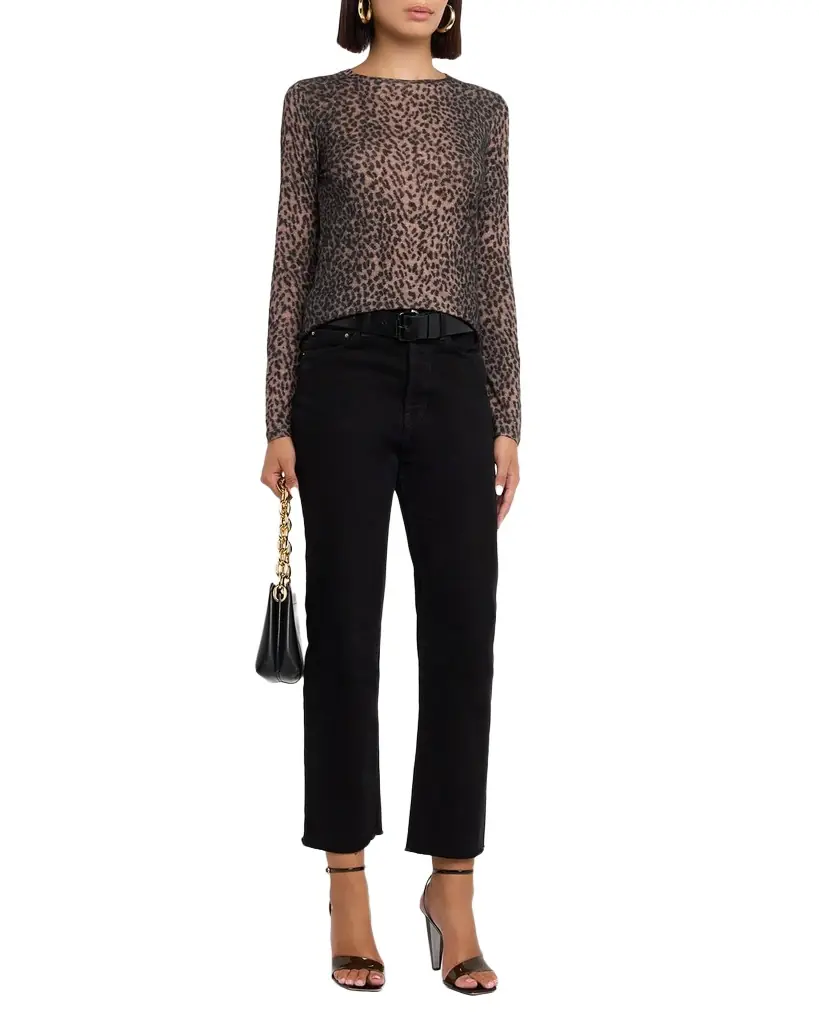 Majestic Filatures Leopard-Print Cotton Cashmere T-Shirt