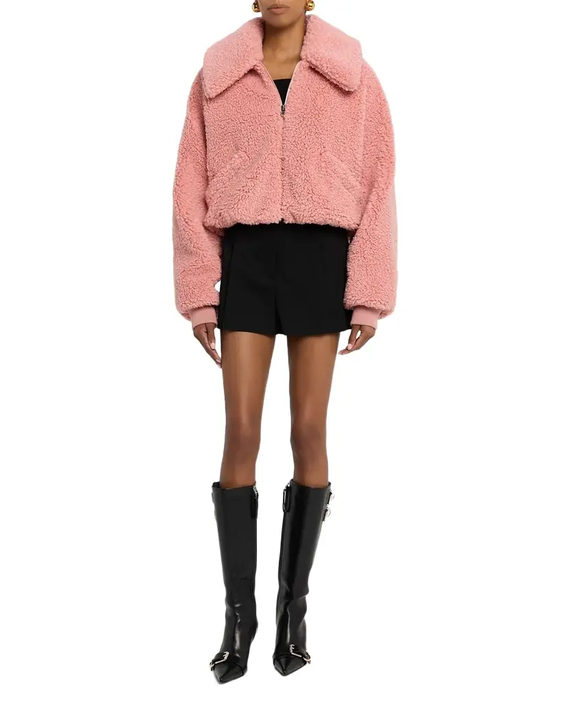 Givenchy Faux Fur Cropped Bomber Jacket