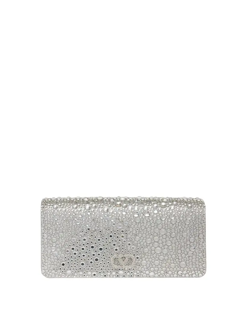 Valentino Garavani Crystal VLogo Clutch Bag