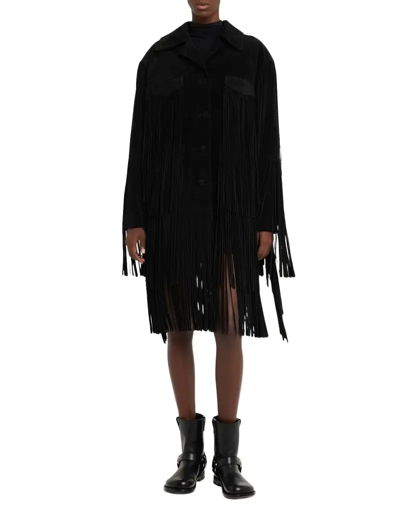Dolce & Gabbana Fringe Suede Single-Breasted Jacket