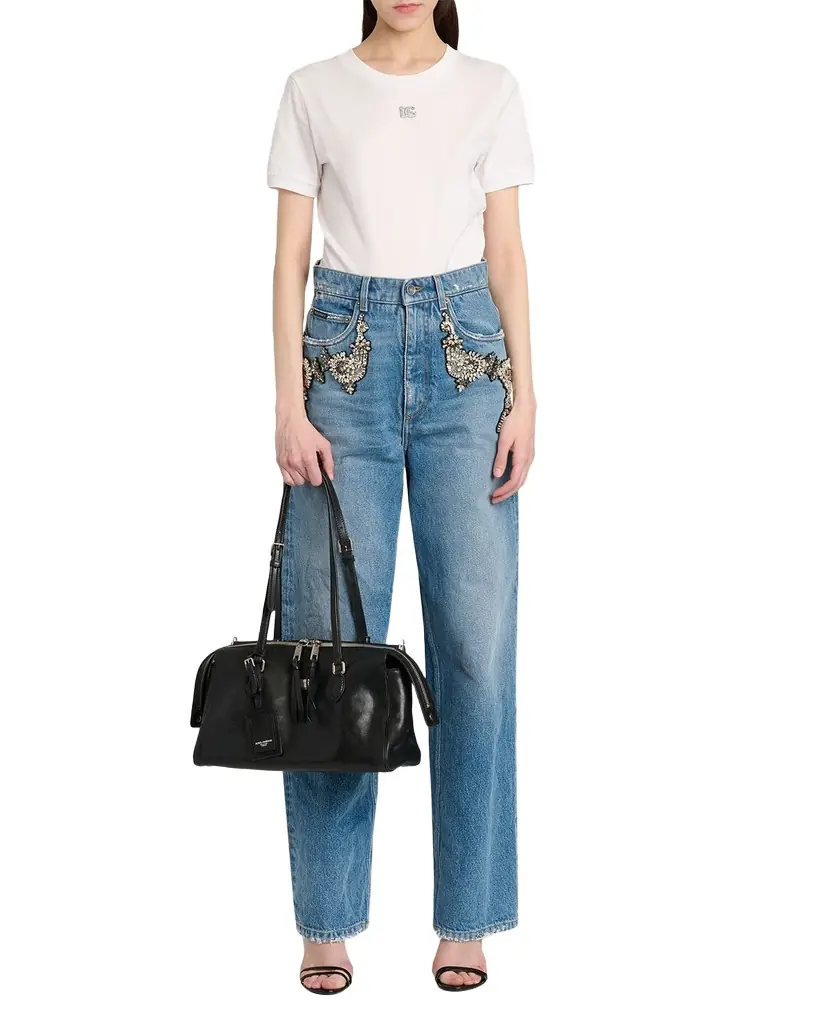 Dolce & Gabbana Crystal Embellished Straight-Leg Jeans