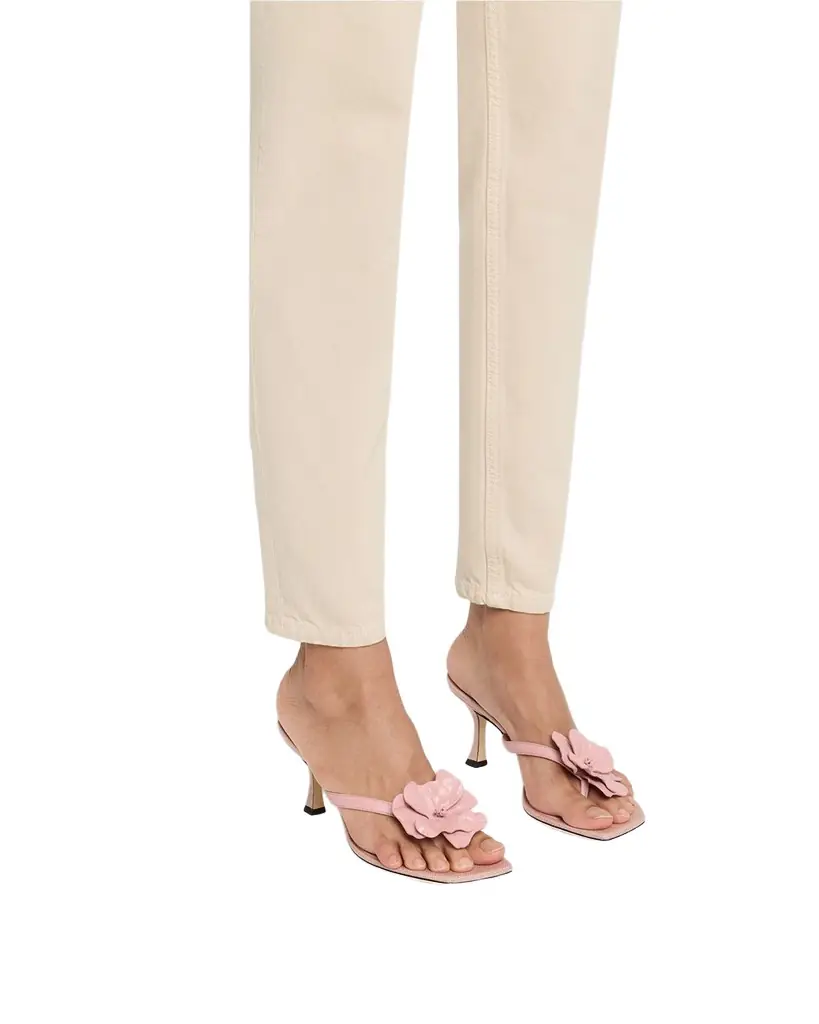 Jimmy Choo 70mm Freja Flower Leather Sandals