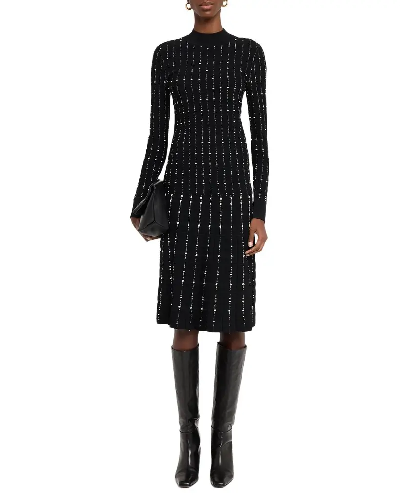 Joseph Fragmented Stripes A-Line Knit Skirt