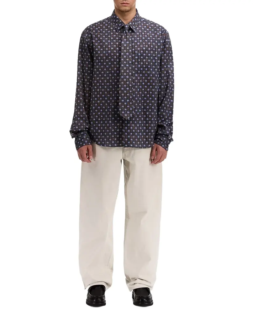 vowels Men 's Floral Dobby Shirt